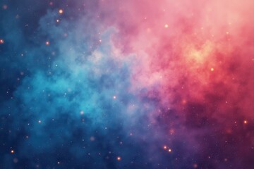 A Colorful Nebula with Scattered Stars