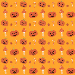 Fototapeta premium Halloween vector seamless pattern