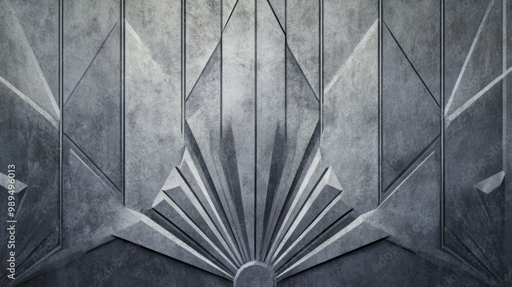 Poster elegant textured background featuring abstract grey art deco geometric patterns