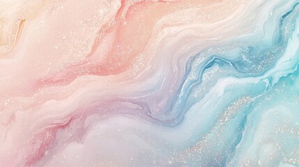 Fototapeta premium Pastel marble texture featuring soft colors and glittery sparkles with a shimmering detail ideal for flat lay backgrounds