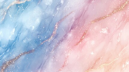 Fototapeta premium Pastel marble texture featuring soft colors and glittery sparkles with a shimmering detail ideal for flat lay backgrounds