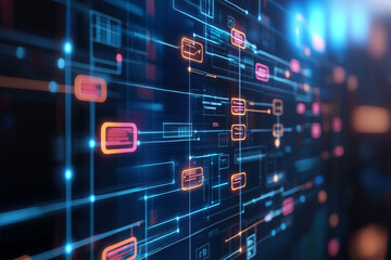 Abstract Digital Network: Data Flow and Connections