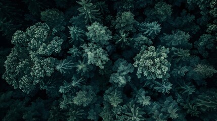 Fototapeta premium Forest landscape pattern background top view generated by ai
