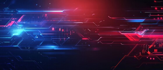 Obraz premium Abstract Digital Art with Red and Blue
