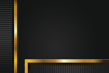 Abstract black background with gold line.