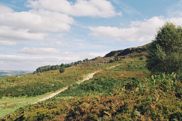 Fototapeta premium Ilkley Moor, Yorkshire, south of Ilkley, looking south.