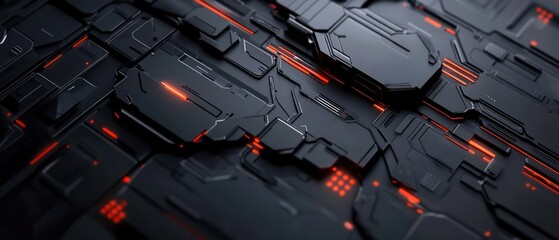 Fototapeta premium Abstract Tech Background with Red Lights