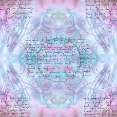 Obraz premium Composition of font on a watercolor background. Handwritten font - seamless pattern. Use printed materials, signs, objects, websites, maps, posters, flyers, packaging.