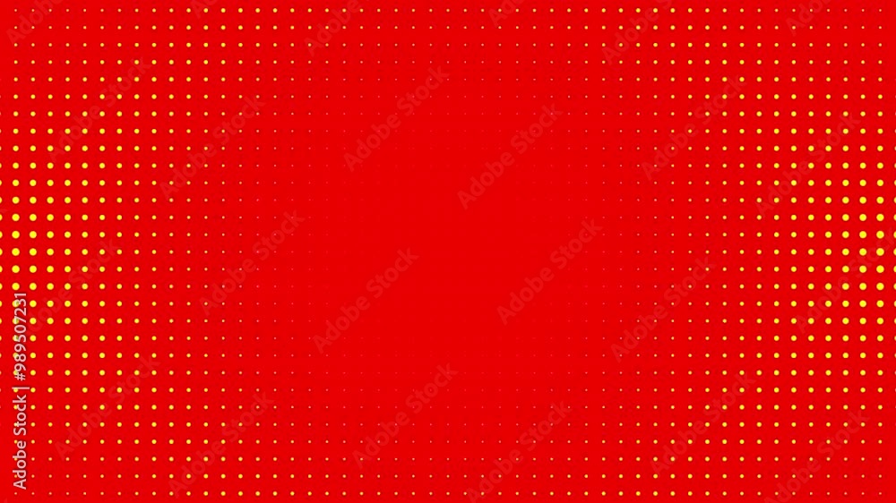 Poster abstract glowing red color halftone motion background. abstract animated dot texture background.