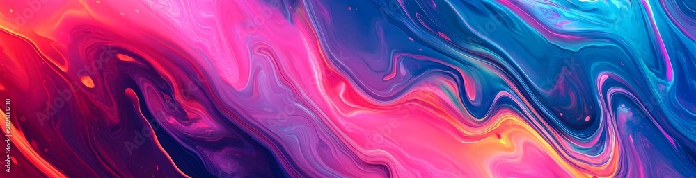 Poster abstract swirling liquid colors