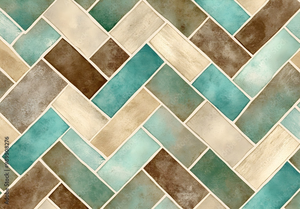 Poster abstract watercolor tile pattern