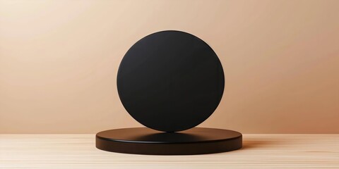 3d Mock up Glossy black podium with diamond accents and luxury branding Pedestal stage for jewelry presentation Glamorous scene for advertising Sale promotion background