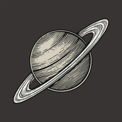 Vintage Hand-Drawn Vector Art of Planet Rings © ImageryPlanet