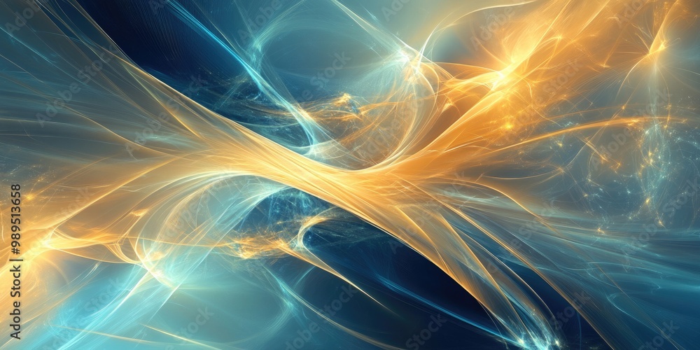 Poster abstract fractal background featuring intersecting lines and light effects