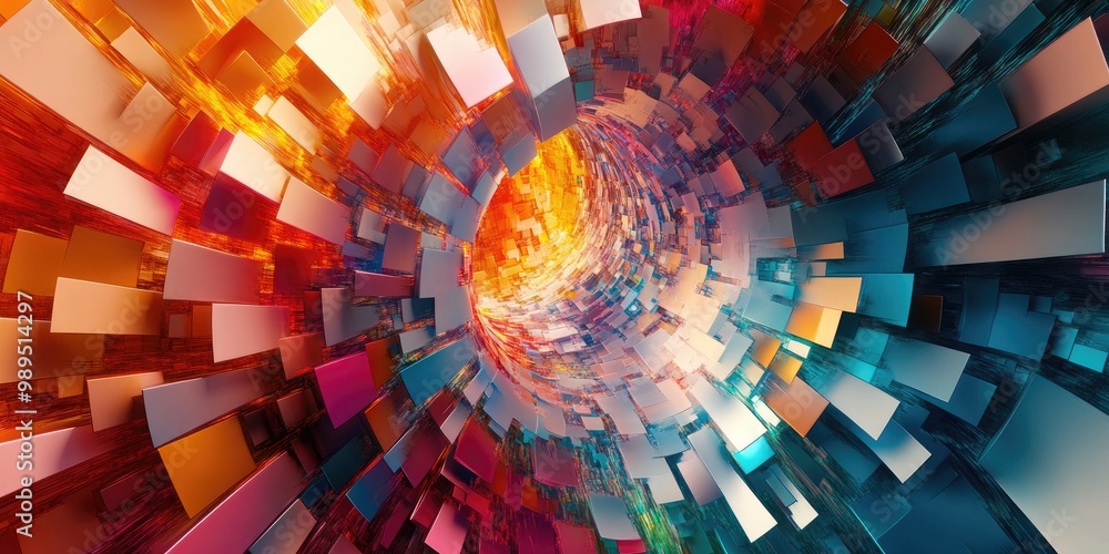 Aufkleber abstract 3d fractal art background featuring colorful geometric textures ideal for projects related 