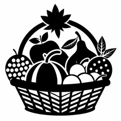 basket with fruits and berries