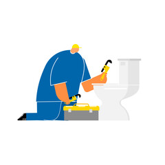 Plumbing service illustration on isolated background.