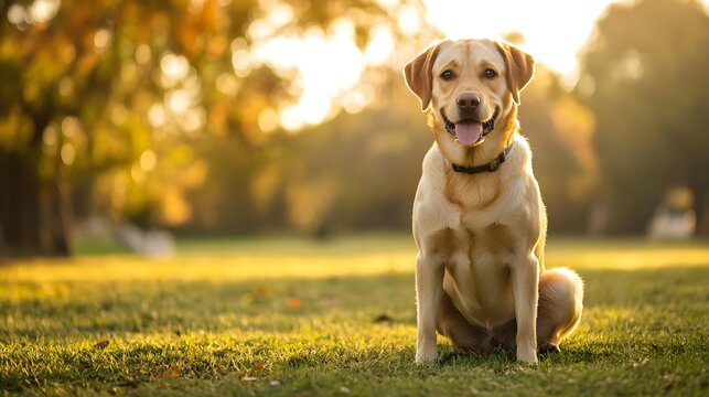 A Labradinger dog sitting on a , showcasing its unique coat and friendly expression