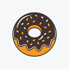 Donut Icon Vector, Glazed Cake with Hole, Doughnut Symbol, Simple Design, Donut Logo for Web