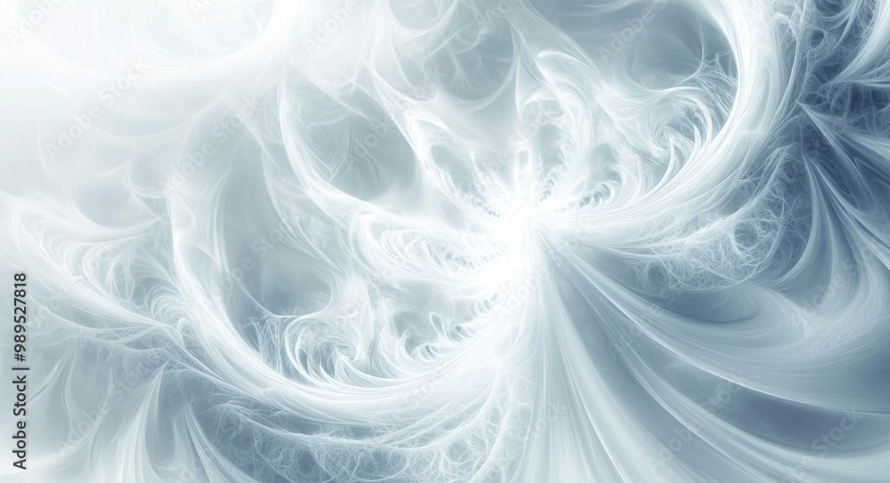 Poster glowing gradient sky. a futuristic design with stunning fractal pattern in bright blue colours
