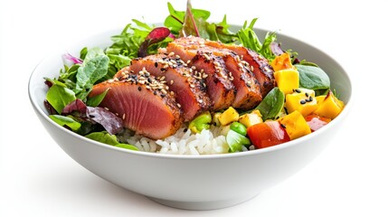 Fresh Tuna Bowl with Vegetables and Rice