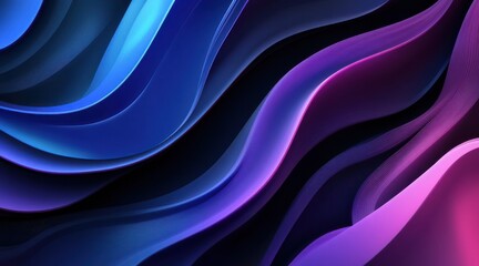 Obraz premium Abstract Flowing Blue and Purple Gradient Waves used for backgrounds and designs.