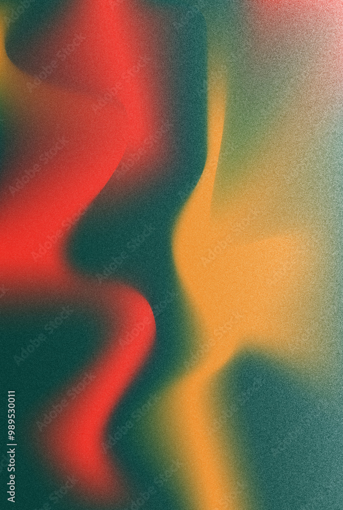Poster grainy red green abstract background with smooth gradient transitions