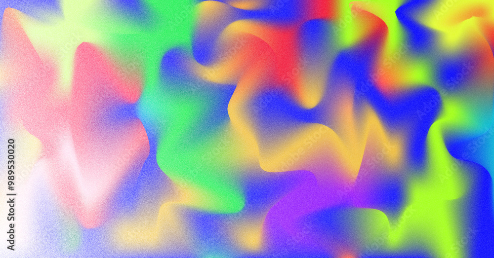 Poster grainy bright multicolored abstract background with smooth gradient transitions, retro background