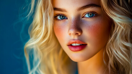 Fototapeta premium Portrait of young, beautiful blonde female.