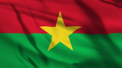 Burkina Faso Waving Flag, Burkina Faso Flag Animation Banner, Loop Animation the flag of Burkina Faso, National 3D Animation Burkina Faso Flag, Realistic Burkina Faso Flag Animation For You - Powered by Adobe