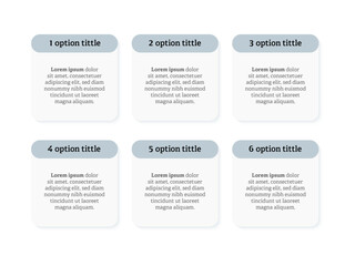 Infographic design with 6 options or steps. Infographics for business concept.