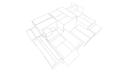 Pile of boxes of various sizes