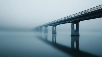Bridge in the Mist: A Serene Landscape