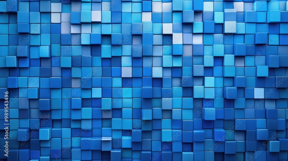 Poster blue geometric patterns: abstract background with futuristic structure