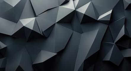 Obraz premium Futuristic Geometric Decor. Abstract Triangular Mosaic Grey Graphic Concept