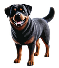 Fototapeta premium Isolated Isolated Rottweiler PNG (Created in AI and then turned into PNG in Illustrator)