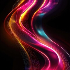 Fluid Energy: Neon Spiral Artistic Element with Dynamic Lines and Swirling Motion in Modern Blue Gradient Design