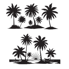 Fototapeta premium set of palm trees