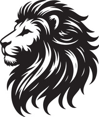 lion head mascot silhouette vector 