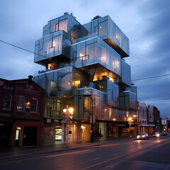 modern building in night