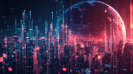 Global Financial Economy: Holographic Market Trends on Earth Interface