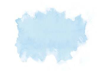 Watercolor wash in a soft sky blue creates a dreamy and ethereal texture on a transparent background