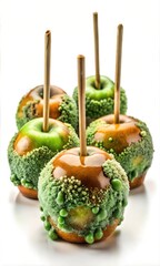 Chilling Halloween Rotten Candy Apple on a Stick Graphic Resource for Spooky halloween background posters and halloween parties