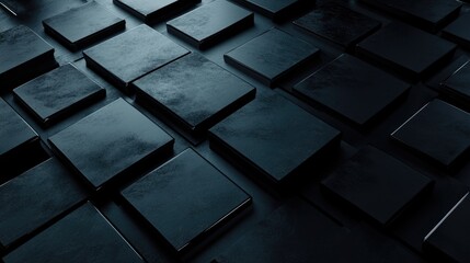 Naklejka premium Dark Futuristic Diamond Geometric Structure in High-Tech 3D Render