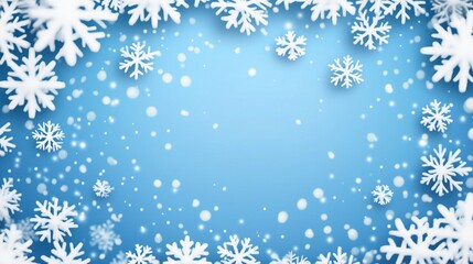 A Tranquil Display of Snowflakes Against a Blue Sky