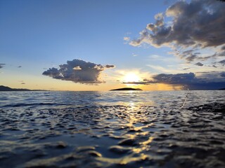 sundown, morski, niebo, woda, słońce, © Alla