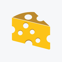 Swiss Cheese Wedge Black and White Vector Illustration for Printable Graphic Design