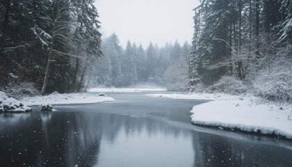 Pacific Northwest in winter, forrest in winter, winter wonderland, winter landscape