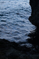 Sea waterline. Summer beach.  sea water surface