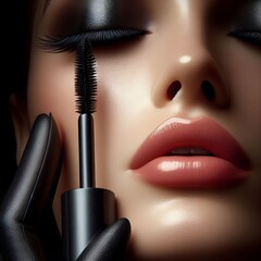 Obraz premium woman applying mascara